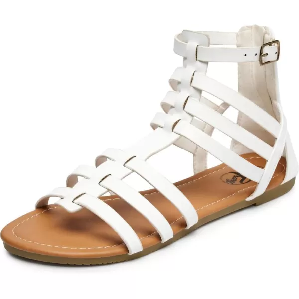 Trary Women's Sandal, Comfortable Gladiator Sandals Ankle Strap Flats Sandalias Para Mujer Beach Sandals Wide Width Open Toe Cross Strappy Sandals for Women Dressy Summer