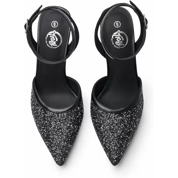 Trary Heels Women Pumps Closed Toe Ankle Strap Pointed Toe Heeled Sandals for Women Stiletto Wedding Dress Shoes