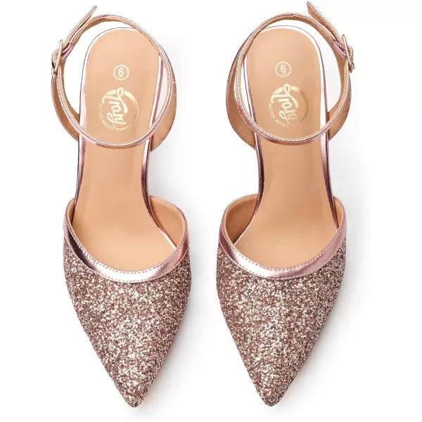 Trary Heels Women Pumps Closed Toe Ankle Strap Pointed Toe Heeled Sandals for Women Stiletto Wedding Dress Shoes