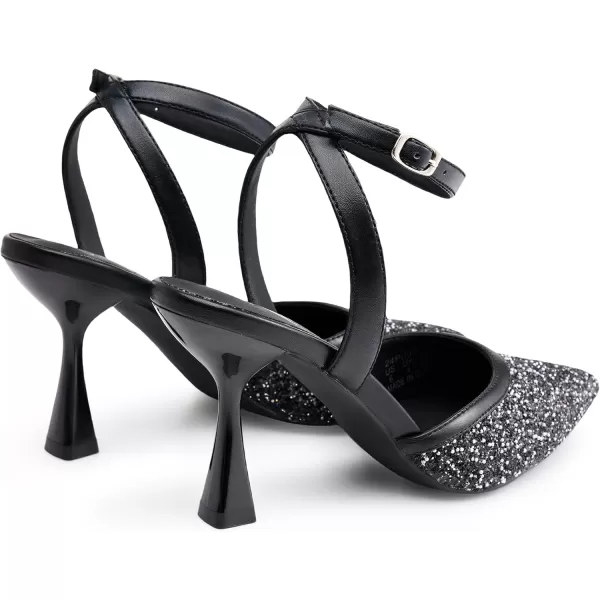 Trary Heels Women Pumps Closed Toe Ankle Strap Pointed Toe Heeled Sandals for Women Stiletto Wedding Dress Shoes