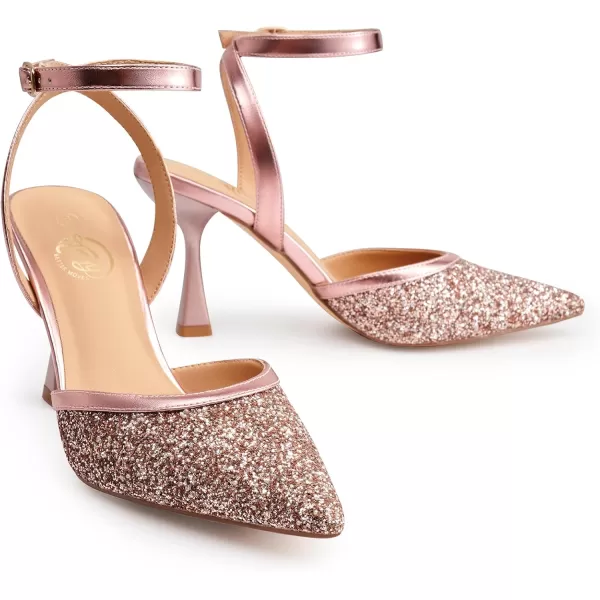 Trary Heels Women Pumps Closed Toe Ankle Strap Pointed Toe Heeled Sandals for Women Stiletto Wedding Dress Shoes
