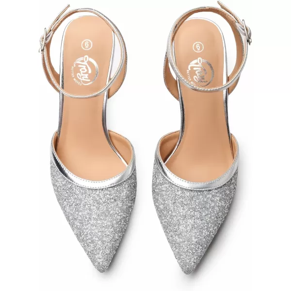 Trary Heels Women Pumps Closed Toe Ankle Strap Pointed Toe Heeled Sandals for Women Stiletto Wedding Dress Shoes