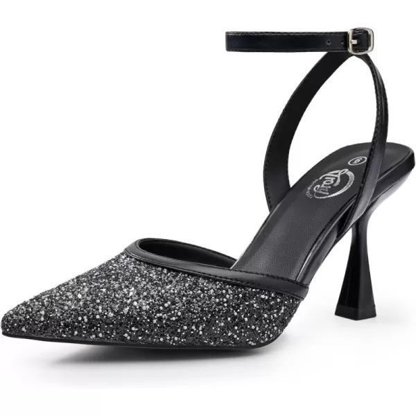 Trary Heels Women Pumps Closed Toe Ankle Strap Pointed Toe Heeled Sandals for Women Stiletto Wedding Dress Shoes