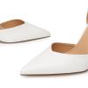 imageTrary Heels for Women Closed Pointed Toe Heels Womens Pumps Stiletto High Heels with Bow Knot Comfortable Ankle Strap Office Party Wedding Dress Shoes 374quot HeelsPu White