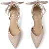 imageTrary Heels for Women Closed Pointed Toe Heels Womens Pumps Stiletto High Heels with Bow Knot Comfortable Ankle Strap Office Party Wedding Dress Shoes 374quot HeelsNude