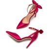 imageTrary Heels for Women Closed Pointed Toe Heels Womens Pumps Stiletto High Heels with Bow Knot Comfortable Ankle Strap Office Party Wedding Dress Shoes 374quot HeelsWine Red