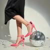 imageTrary Heels for Women Closed Pointed Toe Heels Womens Pumps Stiletto High Heels with Bow Knot Comfortable Ankle Strap Office Party Wedding Dress Shoes 374quot HeelsSuede Hot Pink