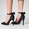 imageTrary Heels for Women Closed Pointed Toe Heels Womens Pumps Stiletto High Heels with Bow Knot Comfortable Ankle Strap Office Party Wedding Dress Shoes 374quot HeelsBlack
