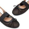 imageTrary Mary Jane Shoes Women Ballet Flats Bow Flats Shoes Slingback DressyMesh Black