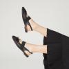 imageTrary Mary Jane Shoes Women Ballet Flats Bow Flats Shoes Slingback DressyMesh Black