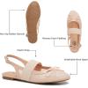 imageTrary Mary Jane Shoes Women Ballet Flats Bow Flats Shoes Slingback DressyMesh Nude
