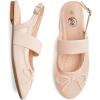 imageTrary Mary Jane Shoes Women Ballet Flats Bow Flats Shoes Slingback DressyMesh Nude
