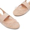 imageTrary Mary Jane Shoes Women Ballet Flats Bow Flats Shoes Slingback DressyMesh Nude