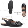 imageTrary Mary Jane Shoes Women Ballet Flats Bow Flats Shoes Slingback DressyPu Black