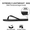 imageTrary Round Toe Memory Foam Sandals for Women Vegan Leather NonSlip Beach Pool Travel Flip Flops Comfortable Summer Casual Shoes with 5mm CushionBlack