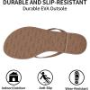 imageTrary Round Toe Memory Foam Sandals for Women Vegan Leather NonSlip Beach Pool Travel Flip Flops Comfortable Summer Casual Shoes with 5mm CushionBrown