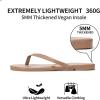 imageTrary Round Toe Memory Foam Sandals for Women Vegan Leather NonSlip Beach Pool Travel Flip Flops Comfortable Summer Casual Shoes with 5mm CushionBrown