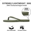 imageTrary Round Toe Memory Foam Sandals for Women Vegan Leather NonSlip Beach Pool Travel Flip Flops Comfortable Summer Casual Shoes with 5mm CushionGreen