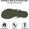 imageTrary Round Toe Memory Foam Sandals for Women Vegan Leather NonSlip Beach Pool Travel Flip Flops Comfortable Summer Casual Shoes with 5mm CushionGreen