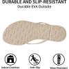 imageTrary Round Toe Memory Foam Sandals for Women Vegan Leather NonSlip Beach Pool Travel Flip Flops Comfortable Summer Casual Shoes with 5mm CushionOffwhite