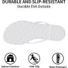 imageTrary Round Toe Memory Foam Sandals for Women Vegan Leather NonSlip Beach Pool Travel Flip Flops Comfortable Summer Casual Shoes with 5mm CushionWhite
