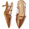 imageTrary Slingback Kitten Heels for WomenPointed Toe Closed Toe PumpsSexy Shoes Women for WeddingPatent Brown