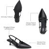 imageTrary Slingback Kitten Heels for WomenPointed Toe Closed Toe PumpsSexy Shoes Women for WeddingPu Black