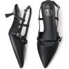 imageTrary Slingback Kitten Heels for WomenPointed Toe Closed Toe PumpsSexy Shoes Women for WeddingPu Black