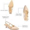 imageTrary Slingback Kitten Heels for WomenPointed Toe Closed Toe PumpsSexy Shoes Women for WeddingPu Nude