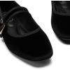 imageTrary Womens Ballet FlatsSquare Toe Velvet Mary Jane Shoes WomenComfortable Dress Shoes for Women DressyBlack Velvet