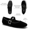 imageTrary Womens Ballet FlatsSquare Toe Velvet Mary Jane Shoes WomenComfortable Dress Shoes for Women DressyBlack Velvet