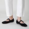 imageTrary Womens Ballet FlatsSquare Toe Velvet Mary Jane Shoes WomenComfortable Dress Shoes for Women DressyBlack Velvet