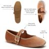 imageTrary Womens Ballet FlatsSquare Toe Velvet Mary Jane Shoes WomenComfortable Dress Shoes for Women DressyBrown Velvet