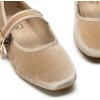 imageTrary Womens Ballet FlatsSquare Toe Velvet Mary Jane Shoes WomenComfortable Dress Shoes for Women DressyNude Velvet
