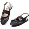 imageTrary Mary Jane Shoes Women Ballet Flats Bow Flats Shoes Slingback DressyMesh Black