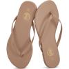 imageTrary Round Toe Memory Foam Sandals for Women Vegan Leather NonSlip Beach Pool Travel Flip Flops Comfortable Summer Casual Shoes with 5mm CushionBrown