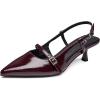 imageTrary Slingback Kitten Heels for WomenPointed Toe Closed Toe PumpsSexy Shoes Women for WeddingPatent Red