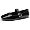 imageTrary Womens Ballet FlatsSquare Toe Velvet Mary Jane Shoes WomenComfortable Dress Shoes for Women DressyBlack