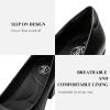 imageTrary Womens Chunky Low Block Heels Slip on PumpsComfortable Classic Closed Round Toe Work Dress Wedding Office Lady Pumps ShoesBlack