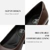 imageTrary Womens Chunky Low Block Heels Slip on PumpsComfortable Classic Closed Round Toe Work Dress Wedding Office Lady Pumps ShoesDark Brown
