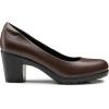 imageTrary Womens Chunky Low Block Heels Slip on PumpsComfortable Classic Closed Round Toe Work Dress Wedding Office Lady Pumps ShoesDark Brown