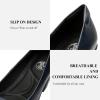 imageTrary Womens Chunky Low Block Heels Slip on PumpsComfortable Classic Closed Round Toe Work Dress Wedding Office Lady Pumps ShoesNavy Blue