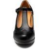 imageTrary Womens Pumps Classic TStrap Round Toe Mary Jane Shoes for Women Comfortable Low Chunky Block Heels Oxfords Dress Work Pumps Shoes for WomenBlackpu