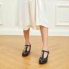 imageTrary Womens Pumps Classic TStrap Round Toe Mary Jane Shoes for Women Comfortable Low Chunky Block Heels Oxfords Dress Work Pumps Shoes for WomenBlackpu