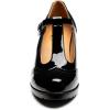 imageTrary Womens Pumps Classic TStrap Round Toe Mary Jane Shoes for Women Comfortable Low Chunky Block Heels Oxfords Dress Work Pumps Shoes for WomenBlack Pat