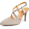 imageTrary Black Silver Gold Heels for Women Pointed Toe Stiletto Heels Sandals Slingback Crisscross Strap 37 Inches Adjustable Buckle Womens Pumps Fashion Comfortable Dress Shoes Party Prom WeddingGlittergold