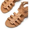 imageTrary Womens Sandals Gladiator Sandals for Women Wide Width Sandals for Women Strappy Sandals Flat Sandals for Women Trendy Sandals Women Dressy Summer Flat Comfortable Sandals WomenTan
