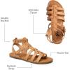 imageTrary Womens Sandals Gladiator Sandals for Women Wide Width Sandals for Women Strappy Sandals Flat Sandals for Women Trendy Sandals Women Dressy Summer Flat Comfortable Sandals WomenTan