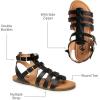imageTrary Womens Sandals Gladiator Sandals for Women Wide Width Sandals for Women Strappy Sandals Flat Sandals for Women Trendy Sandals Women Dressy Summer Flat Comfortable Sandals WomenBlack