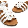 imageTrary Womens Sandals Gladiator Sandals for Women Wide Width Sandals for Women Strappy Sandals Flat Sandals for Women Trendy Sandals Women Dressy Summer Flat Comfortable Sandals WomenWhite
